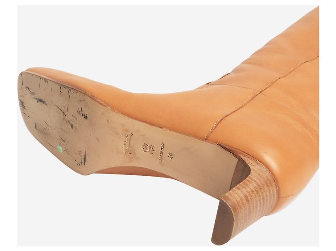 Longchamp Botas de cuero hasta el muslo en cobre - talla EU 40 - vista 5