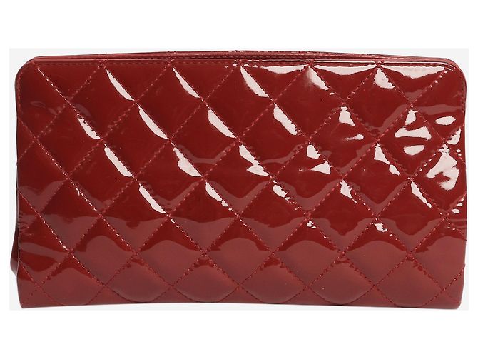 Chanel Rote 2012 patentierte gesteppte CC Timeless Clutch - Ansicht 2