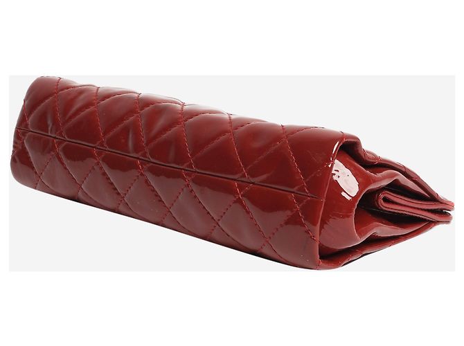 Chanel Rote 2012 patentierte gesteppte CC Timeless Clutch - Ansicht 3