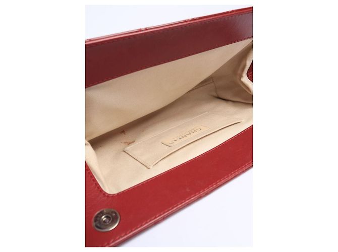 Chanel Rote 2012 patentierte gesteppte CC Timeless Clutch - Ansicht 4