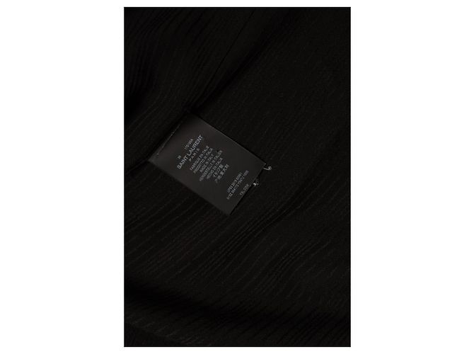 Camisa de seda negra a rayas Saint Laurent Negro - vista 6