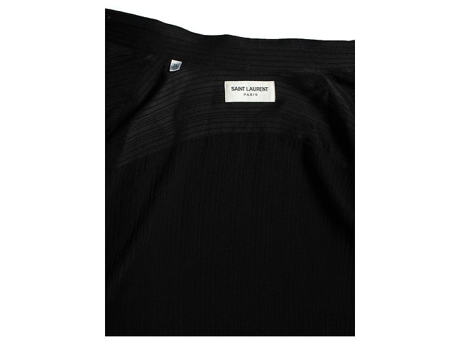 Camisa de seda negra a rayas Saint Laurent Negro - vista 8