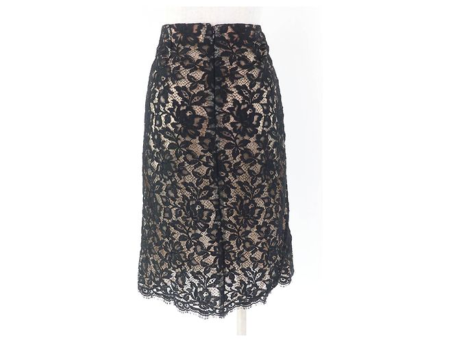 Falda de seda y encaje Chanel P64618V60643 Negro - vista 4