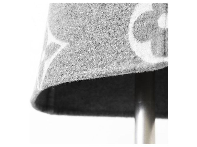 Jupe en laine et soie Monogram géant Louis Vuitton Gris - vue 16