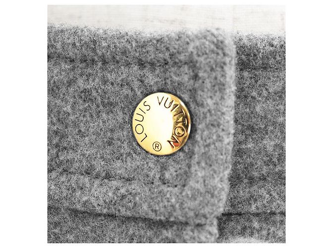 Jupe en laine et soie Monogram géant Louis Vuitton Gris - vue 4