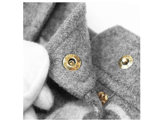 Jupe en laine et soie Monogram géant Louis Vuitton Gris - vue 5