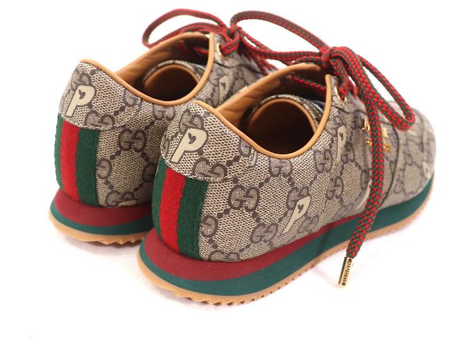 Sneakers stringate Gucci Palace GG Supreme con logo in metallo Marrone - vista 3
