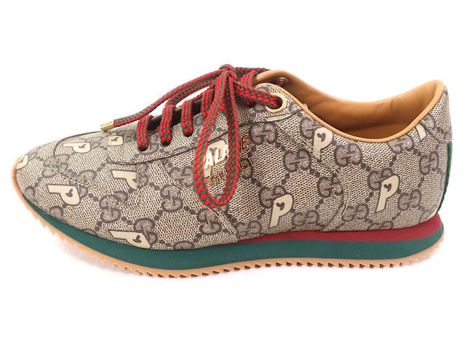 Sneakers stringate Gucci Palace GG Supreme con logo in metallo Marrone - vista 5
