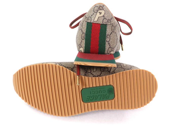 Sneakers stringate Gucci Palace GG Supreme con logo in metallo Marrone - vista 7