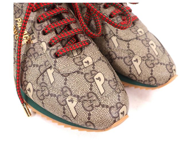 Sneakers stringate Gucci Palace GG Supreme con logo in metallo Marrone - vista 8