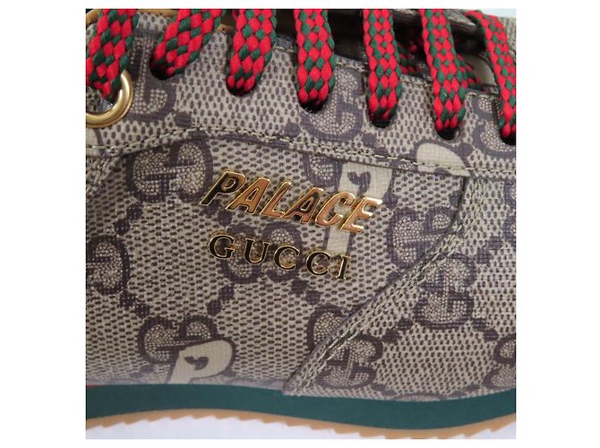 Sneakers stringate Gucci Palace GG Supreme con logo in metallo Marrone - vista 9
