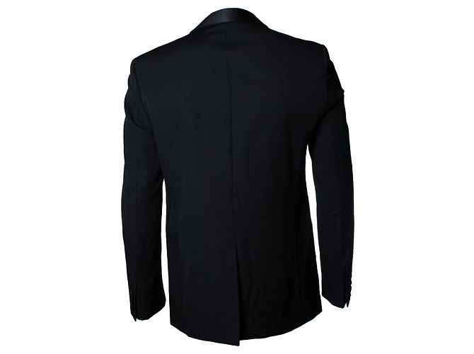 Schwarze Smokingjacke von Saint Laurent mit Satinrevers - Ansicht 3