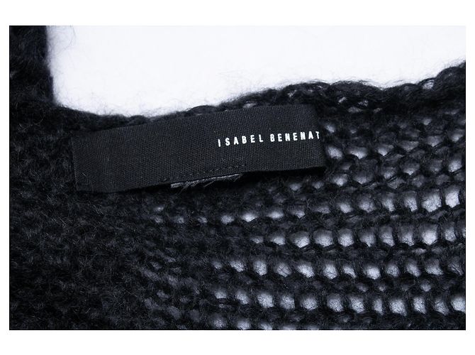 Autre Marque Chunky gestrickter schwarzer Schal Isabel Benenato Rot - Ansicht 2