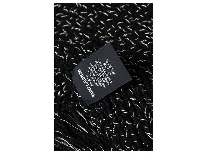 Sciarpa oversize in maglia chunky Saint Laurent Nero D'oro - vista 2