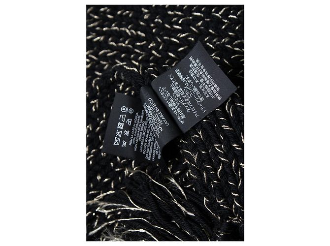 Sciarpa oversize in maglia chunky Saint Laurent Nero D'oro - vista 4