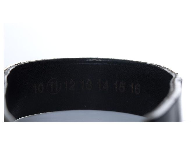 Autre Marque Bracciale in pelle e metallo Maison Margiela Nero Argento - vista 5