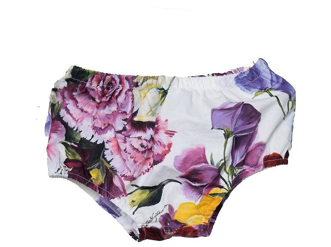 Blumenbedrucktes Kinderkleid von Dolce & Gabbana Weiß Mehrfarben - Ansicht 3