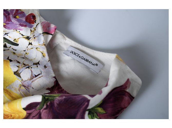 Blumenbedrucktes Kinderkleid von Dolce & Gabbana Weiß Mehrfarben - Ansicht 7