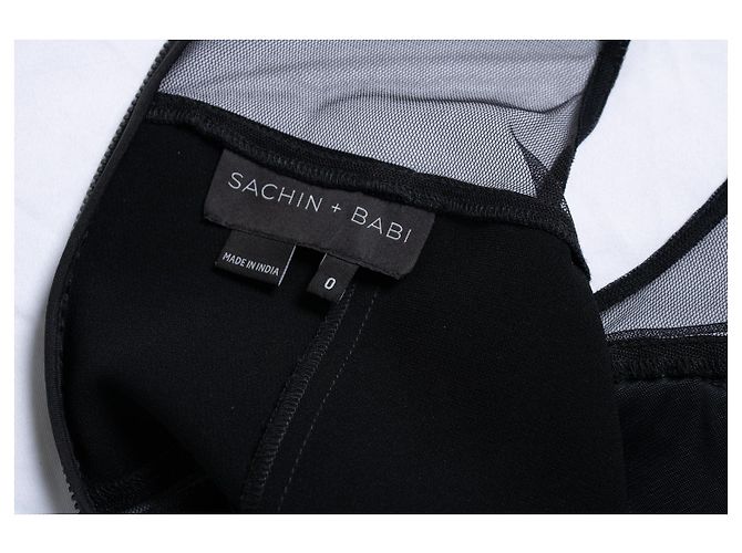 Autre Marque Sachin + Babi, schwarzes Mini-Kleid mit Patches - Ansicht 7