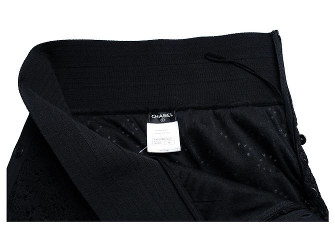 Chanel, pantalones de punto anchos negros - vista 6