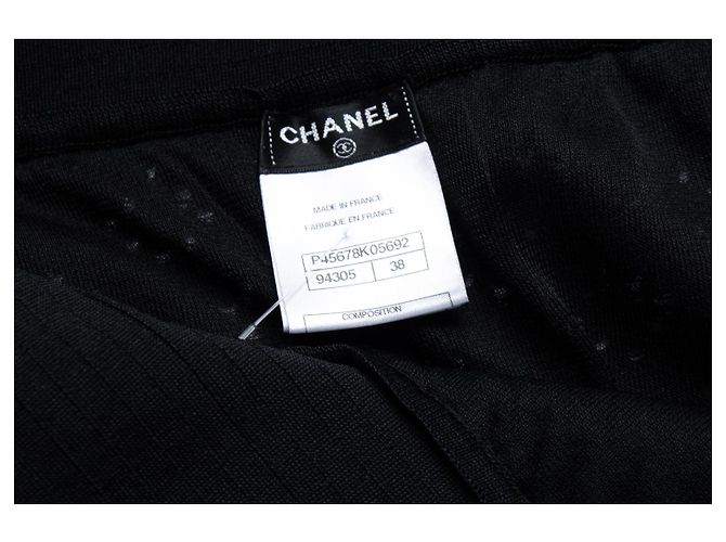 Chanel, pantalones de punto anchos negros - vista 7