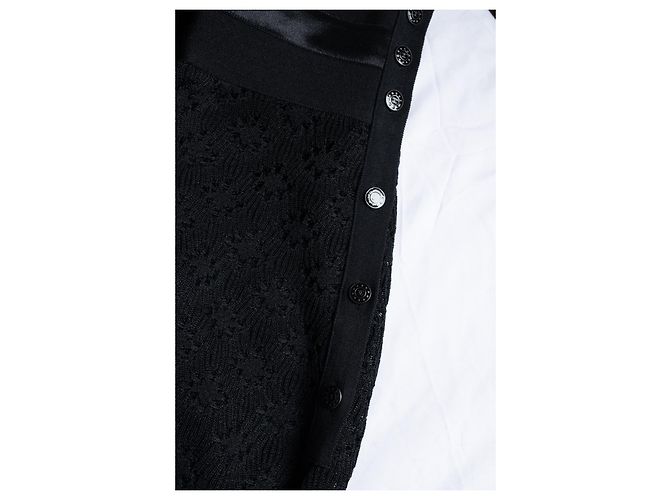 Chanel, pantalones de punto anchos negros - vista 8