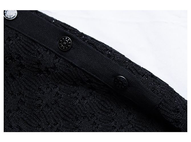 Chanel, pantalones de punto anchos negros - vista 9