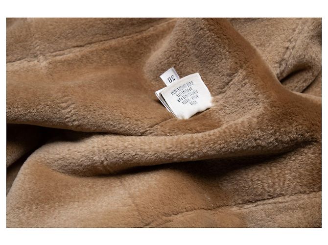 Abrigo de visón marrón y cuero de ternera Hermès Castaño - vista 7