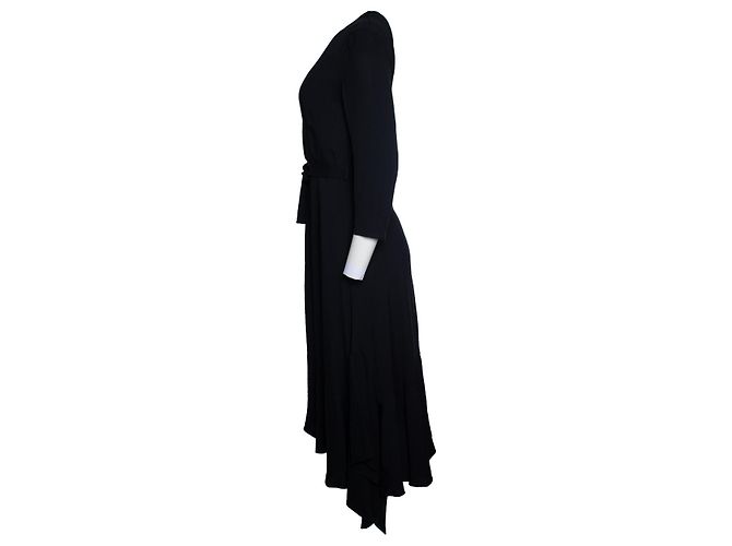 Hermès Schwarzes Maxikleid mit Gürtel von Hermes - Ansicht 3