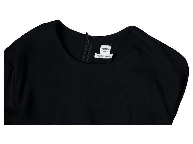 Hermès Schwarzes Maxikleid mit Gürtel von Hermes - Ansicht 9