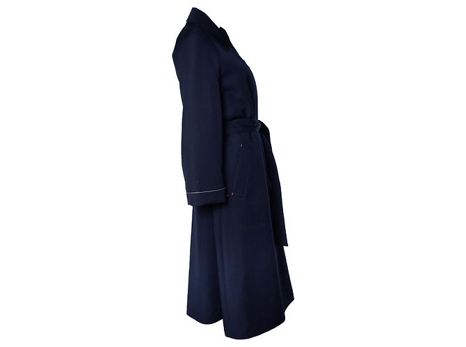 Blauer Woll-Trenchcoat von Hermès - Ansicht 5