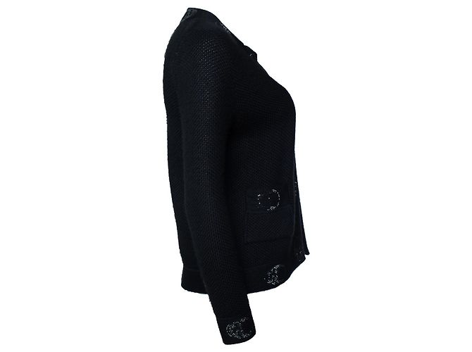 Autre Marque Lucien Pellat-Finet, Strickjacke mit Totenköpfen Schwarz - Ansicht 4