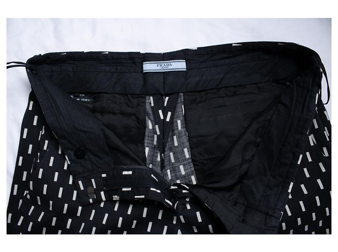 Pantalón negro con estampado gráfico Prada Blanco - vista 5