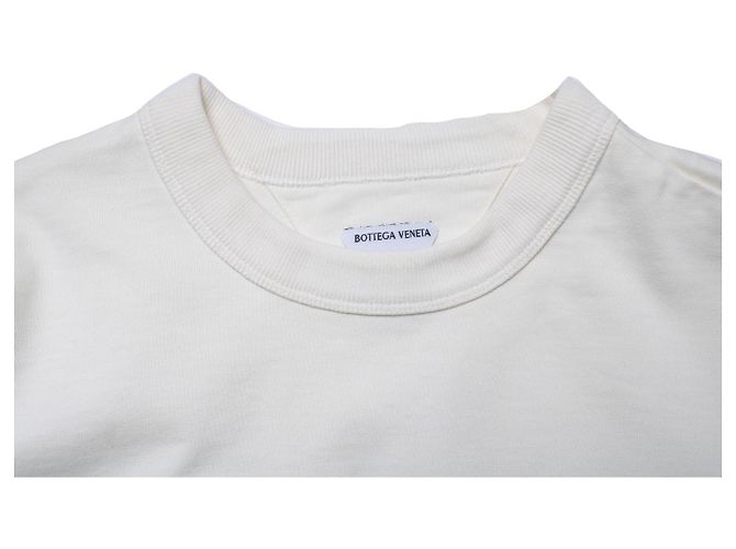 Bottega Veneta, suéter de algodón off white con cuello redondo Blanco - vista 9