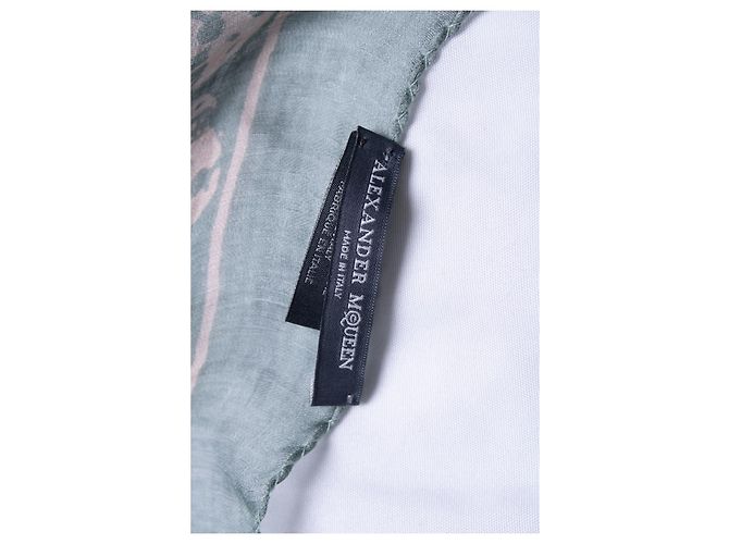 Alexander McQueen, green silk skull scarf - view 5