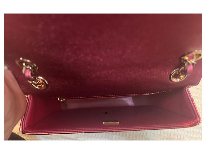 Timeless Chanel Mini Flap in vitello metallico a specchio Fuschia - vista 7