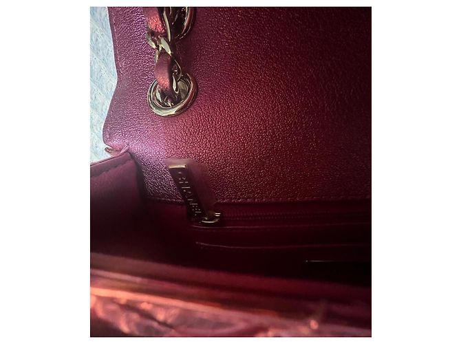 Timeless Chanel Mini Flap in vitello metallico a specchio Fuschia - vista 9