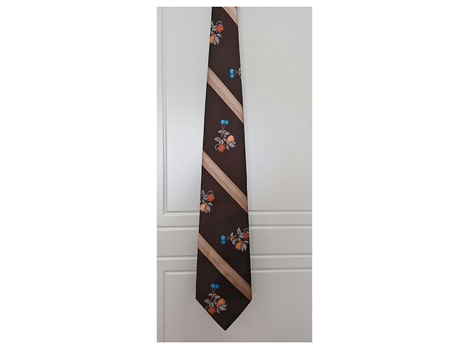 Cravatta Christian Dior Monsieur Marrone Motivi Floreali Multicolore - vista 5