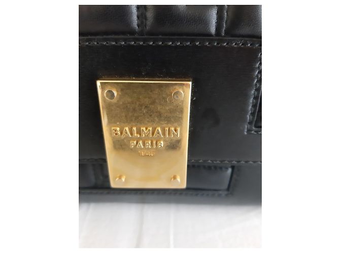 Borsa a spalla Balmain 1945 in pelle nera Nero - vista 12