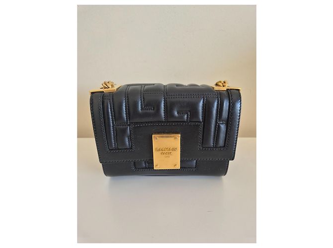 Borsa a spalla Balmain 1945 in pelle nera Nero - vista 2
