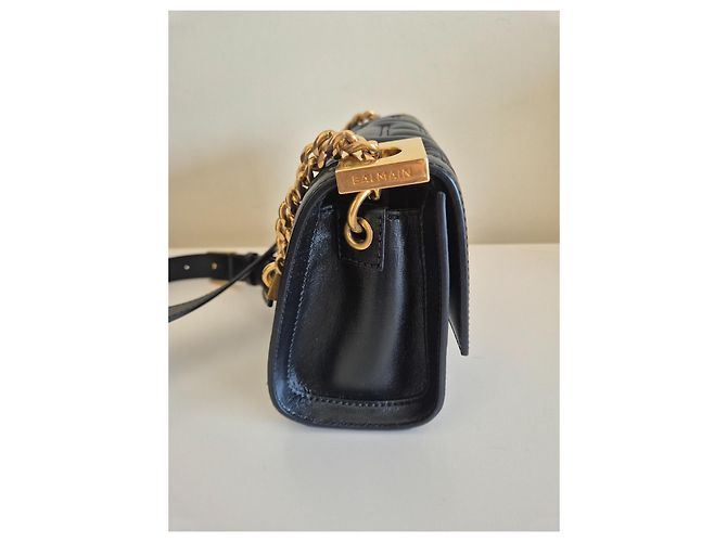 Borsa a spalla Balmain 1945 in pelle nera Nero - vista 4