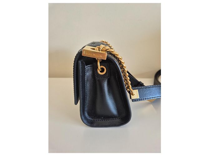 Borsa a spalla Balmain 1945 in pelle nera Nero - vista 5