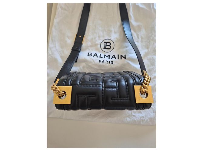 Borsa a spalla Balmain 1945 in pelle nera Nero - vista 7