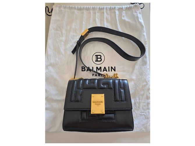 Borsa a spalla Balmain 1945 in pelle nera Nero - vista 8