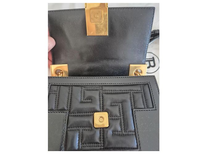 Borsa a spalla Balmain 1945 in pelle nera Nero - vista 9