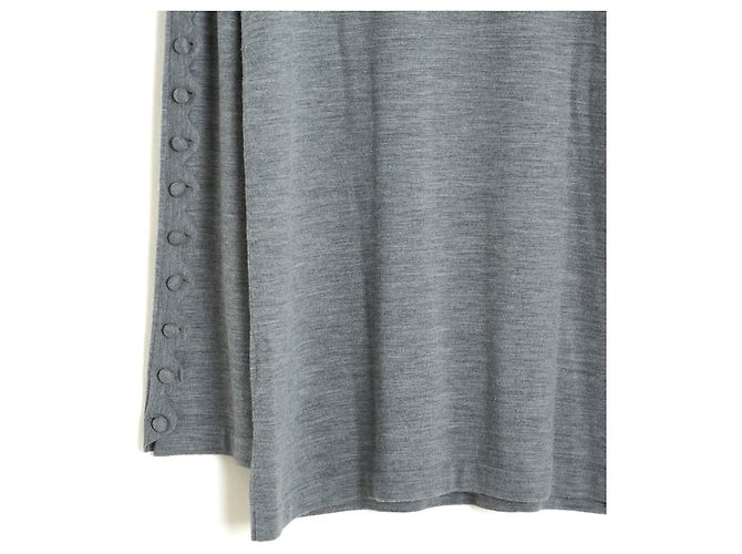 Chloé Top Pull Croquet FR38 Grey Wool Fully Buttoned Sweater UK10 US8 Chloe Gris - vue 6