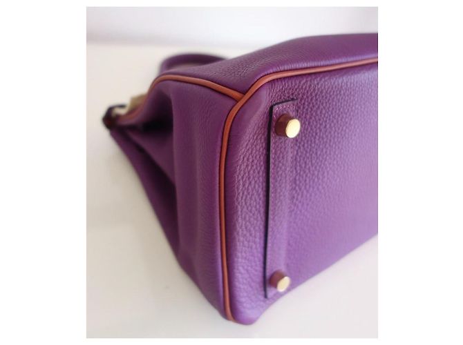 Hermès Hermes Birkin 30 Anemone Tasche Orange Lila - Ansicht 11