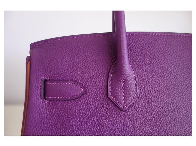 Hermès Hermes Birkin 30 Anemone Tasche Orange Lila - Ansicht 13