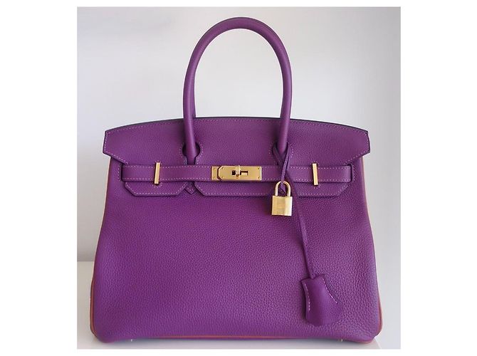 Hermès Hermes Birkin 30 Anemone Tasche Orange Lila - Ansicht 2