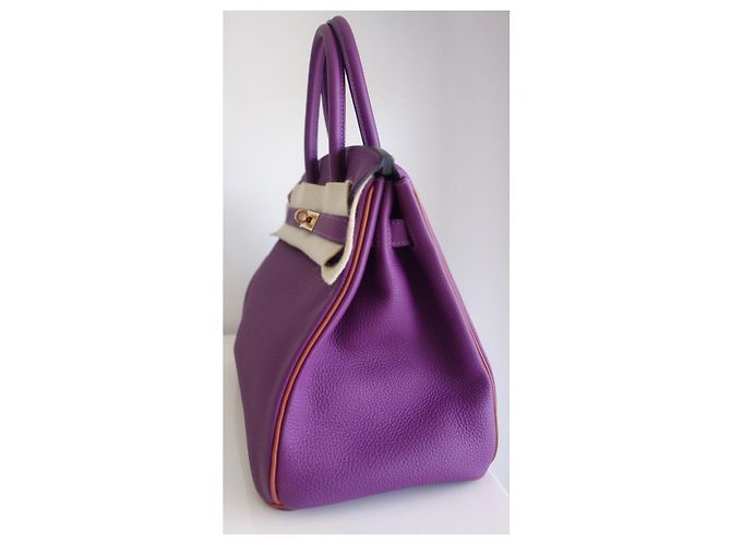 Hermès Hermes Birkin 30 Anemone Tasche Orange Lila - Ansicht 4
